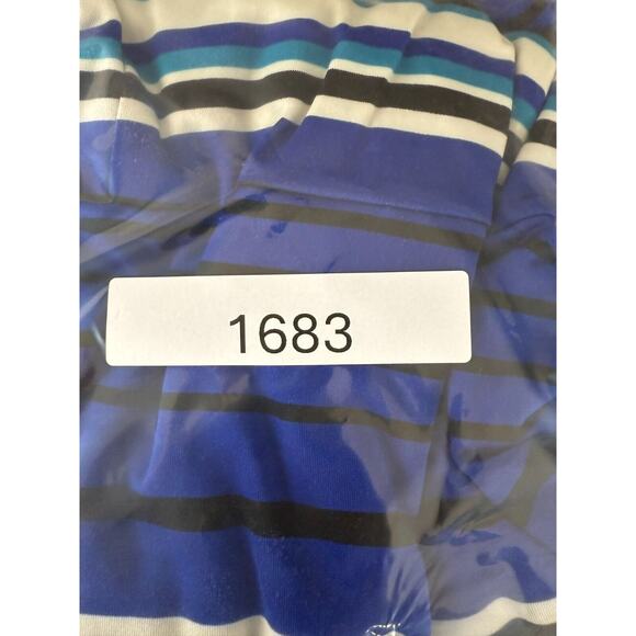 En Focus Studio Size S Striped S Cap Sleeve Sheath Knee Length Dress Blue - Picture 9 of 9